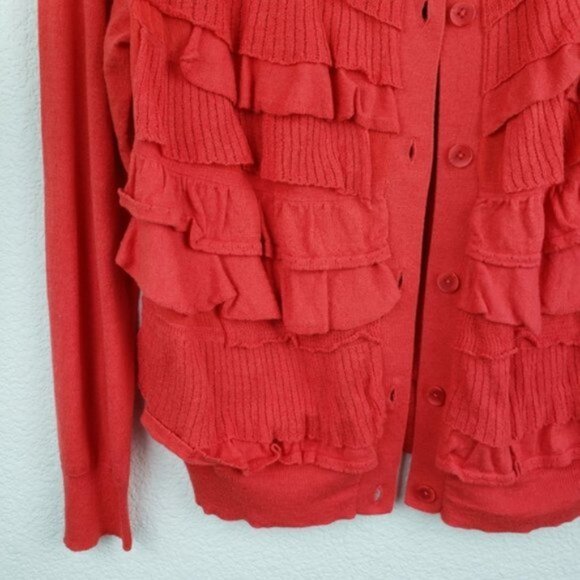 3.1 Phillip Lim Designer Y2K Ruffle Tiered Lightweight Cardigan size L - Picture 6 of 12